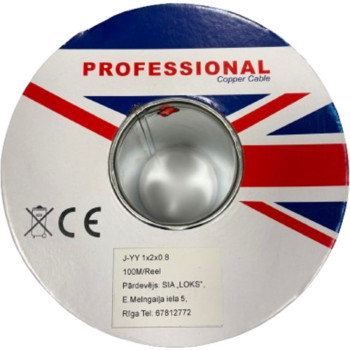 UK Pro J-YY 1x2 x0.8 neekranēts kabelis 100m