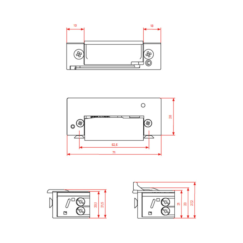 33.1.00.B. simetrisks elektromagnētiskais sprūds ar atmiņu D/N 150kg 12v AC/DC