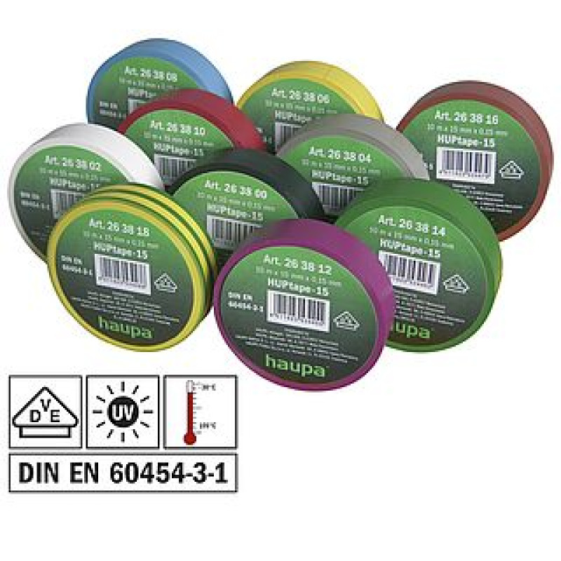 Izolācijas lentu komplekts HAUPA 15/10  Rainbow-Pack