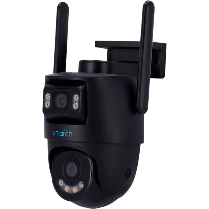 UHO P2S-M33F34  BLACK Uniarch WiFiIP kamera ar 2 objektiviem 3MP 4mm  3MP 2.8mm IR + WHITE LED