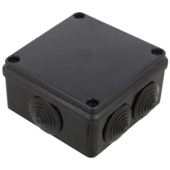 S-BOX-106 BLACK kārba elektr. hermētiska ar gumijas iev. IP65, melna