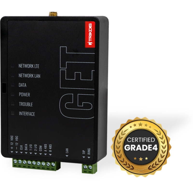 GET LTE+Ethernet apsardzes komunikators ar antenu 2 IO RS485
