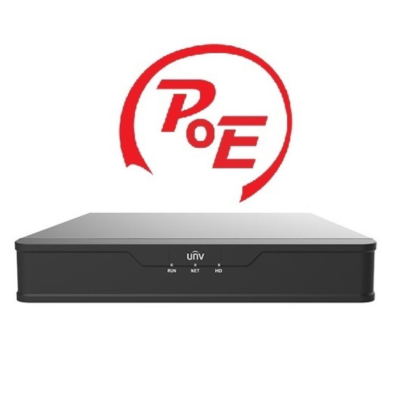 NVR301-08S3-P8 ~ 8MPix IP NVR 8 kanāli/8PoE 64Mbps Ultra265 HDDx1