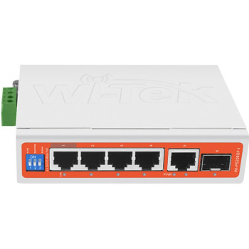 WI-PS206GF-I V2 Industriāls PoE komutators 4FE(PoE)+1GE(Uplink)+1SFP(PoE 55W) DIN-Rail mount
