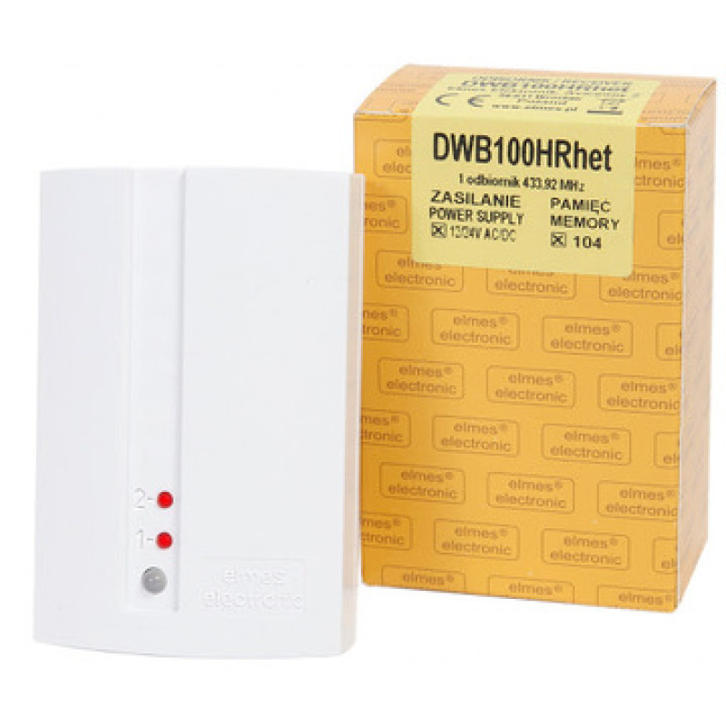 DWB-100HR het 12/24v 2 kanālu uztvērējs ar 2 releja izejām 433.92MHz 100m DWB-100HR het 12/24v 2 kanālu uztvērējs ar 2 releja izejām 433.92MHz 100m